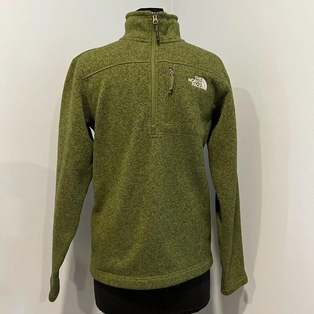 The North Face Men’s Green Fleece Quarter Zip Pullover Jacket